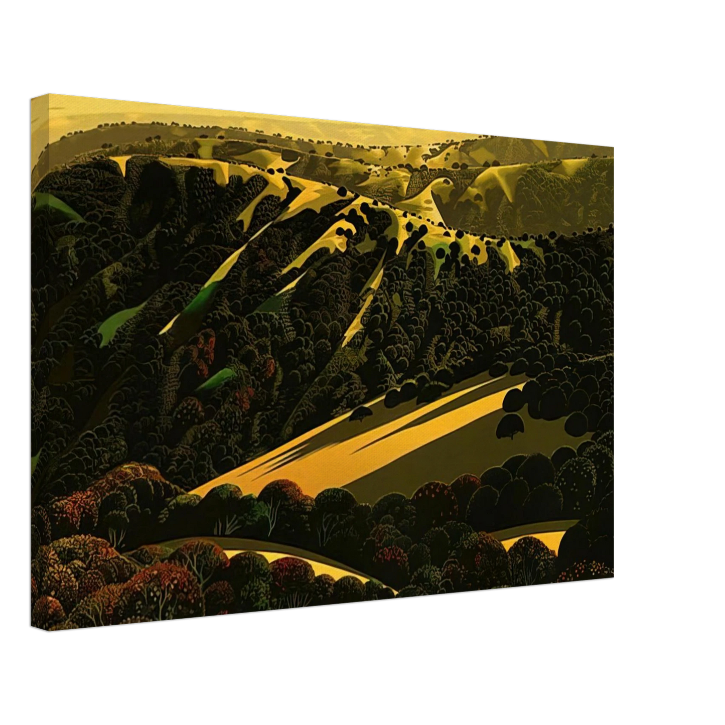 Eyvind Earle - Santa Cruz Mountains Canvas - 70x100 cm / 28x40 inches-canvas