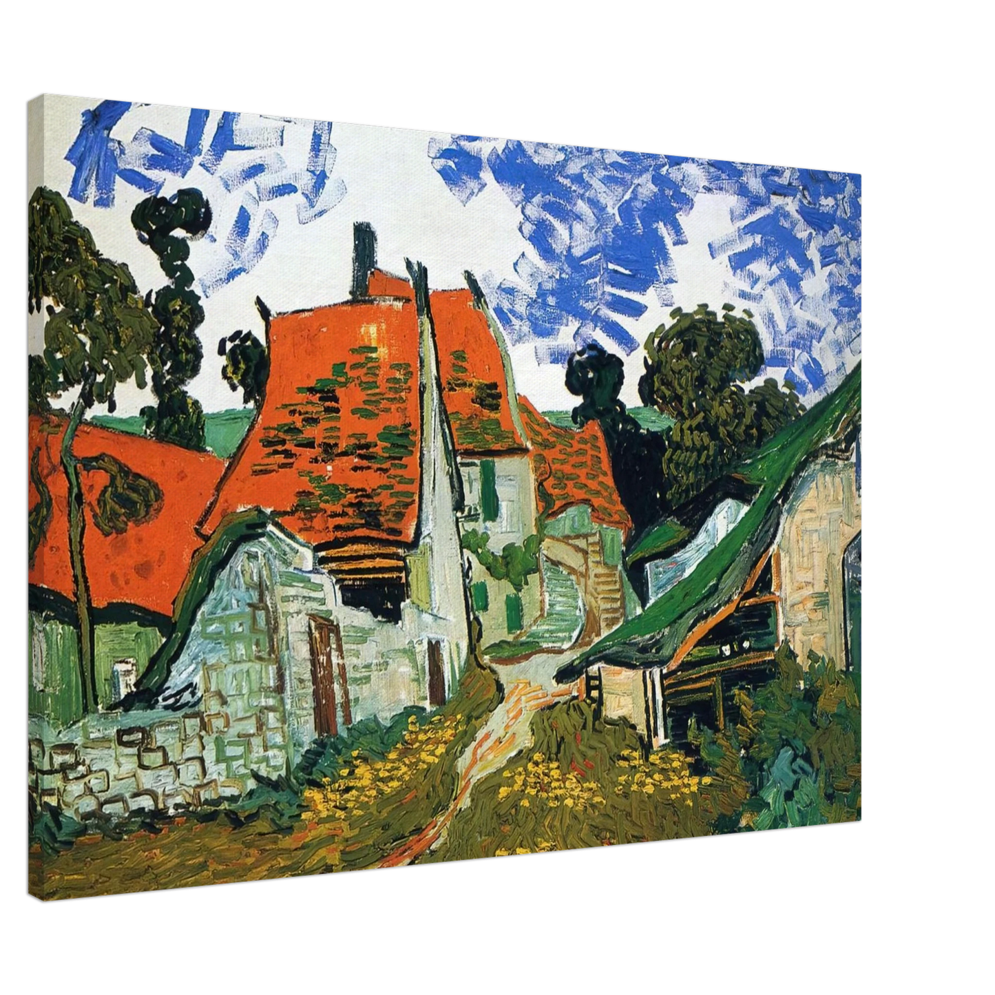 Vincent van Gogh - Street in Auvers-sur-Oise Canvas - 20x30 cm / 8x12 inches-canvas