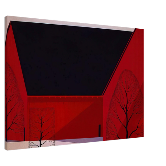 Eyvind Earle - Western Barns Canvas - 20x30 cm / 8x12 inches-canvas