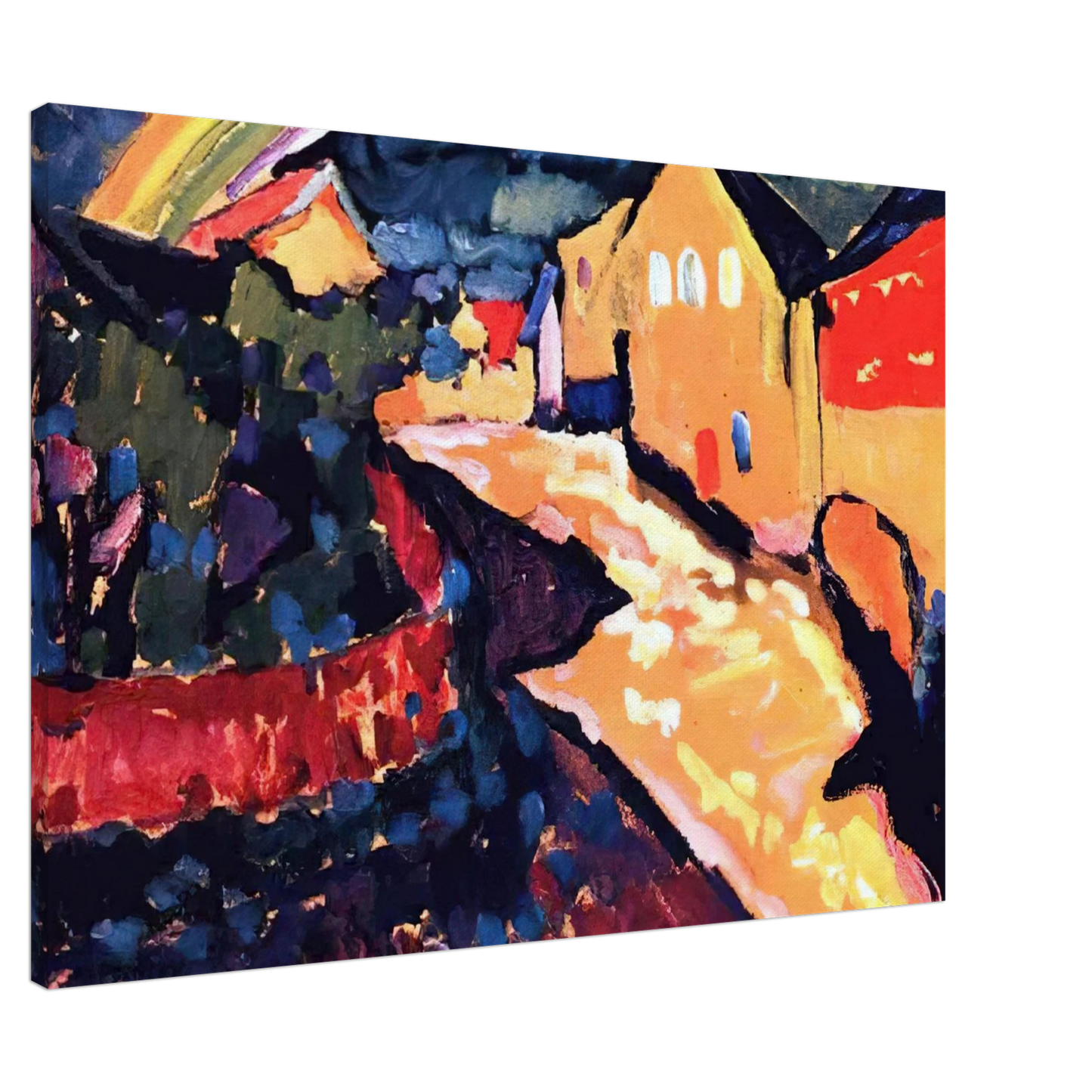 Wassily Kandinsky - MURNAU WITH RAINBOW 1909 Canvas - 20x30 cm / 8x12 inches-canvas