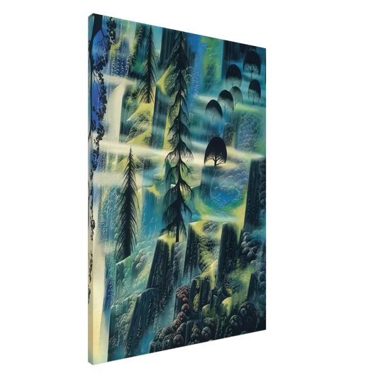 Eyvind Earle - Where Eagles Fly Canvas - 20x30 cm / 8x12 inches-canvas