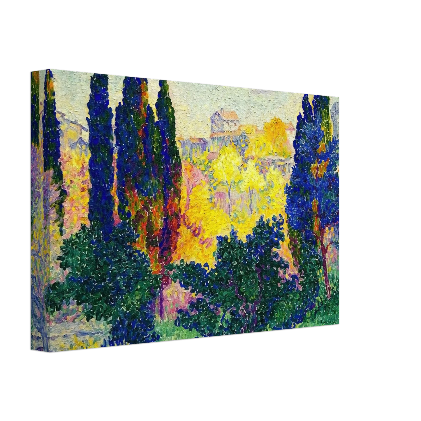 Henri-Edmond Cross - The Cypresses at Cagnes Canvas - 40x60 cm / 16x24 inches-canvas