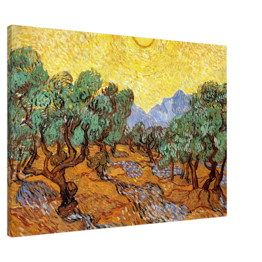 Vincent van Gogh - Olive Trees with Yellow Sky and Sun Canvas - 20x30 cm / 8x12 inches-canvas