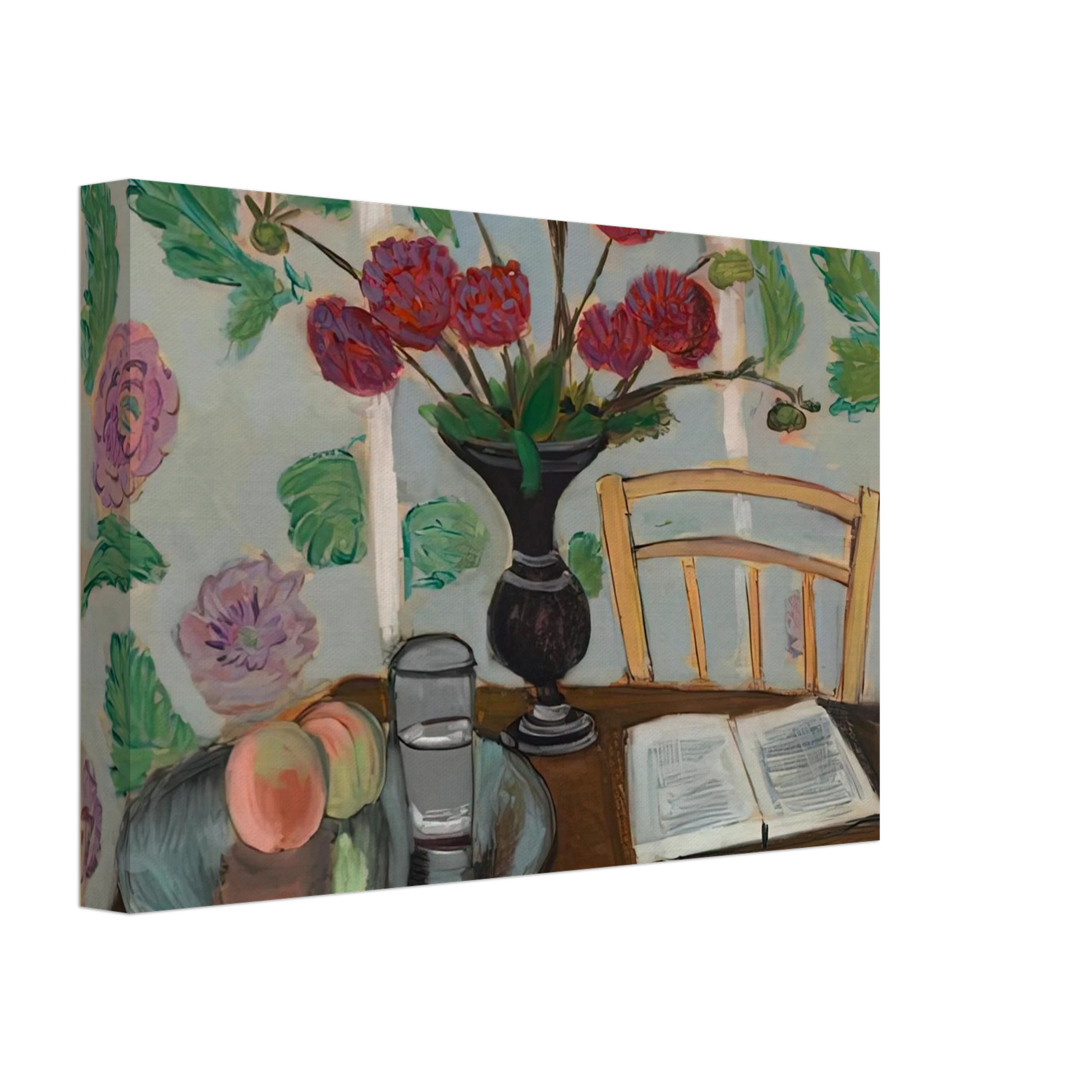 Henri Matisse - STILL LIFE BOUQUET OF DAHLIAS AND WHITE BOOK 1923 Canvas - 70x100 cm / 28x40 inches-canvas