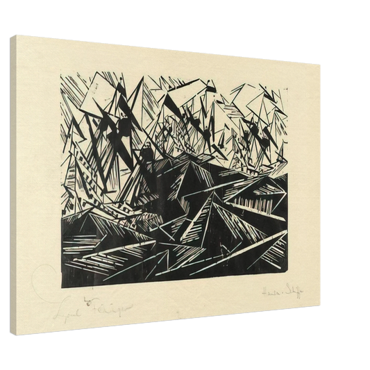 Lyonel Feininger - HANSEATIC SHIPS HANSASCHIFFE 1919 Canvas - 20x30 cm / 8x12 inches-canvas