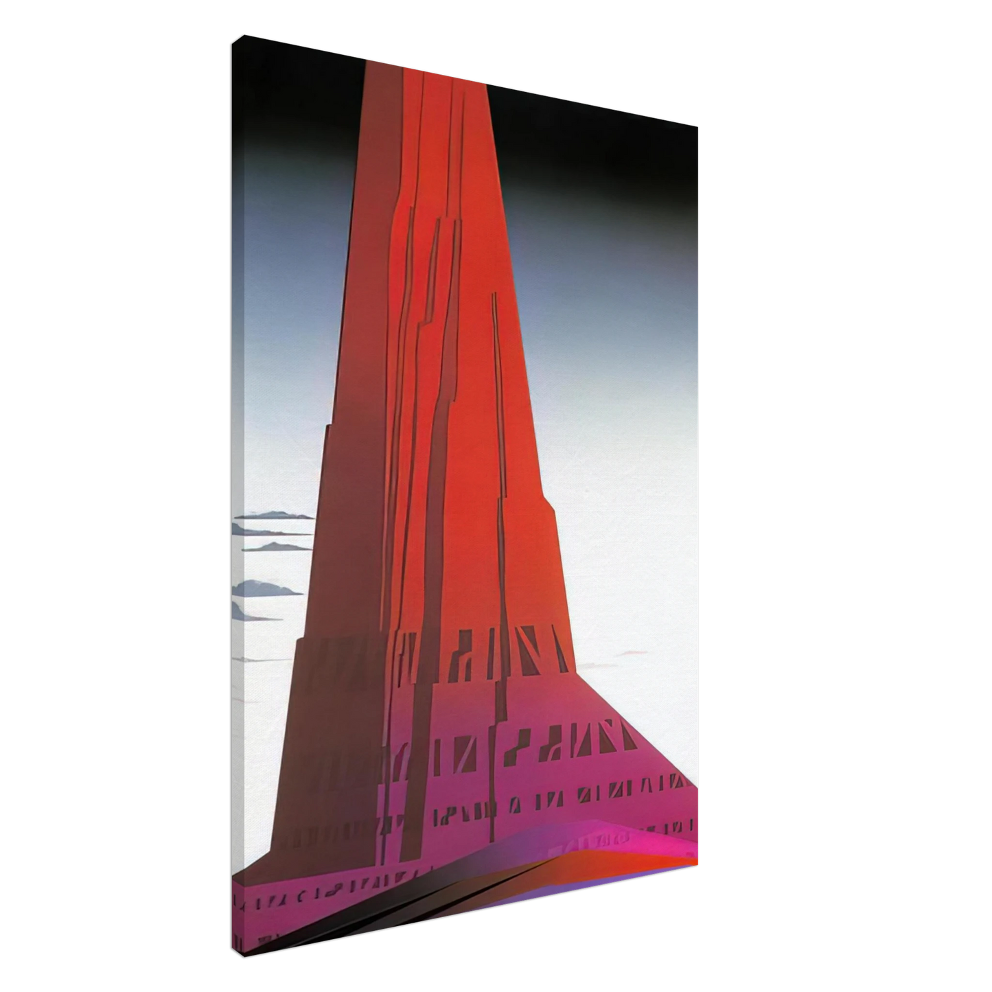 Eyvind Earle - Desert Skyscraper Canvas - 20x30 cm / 8x12 inches-canvas