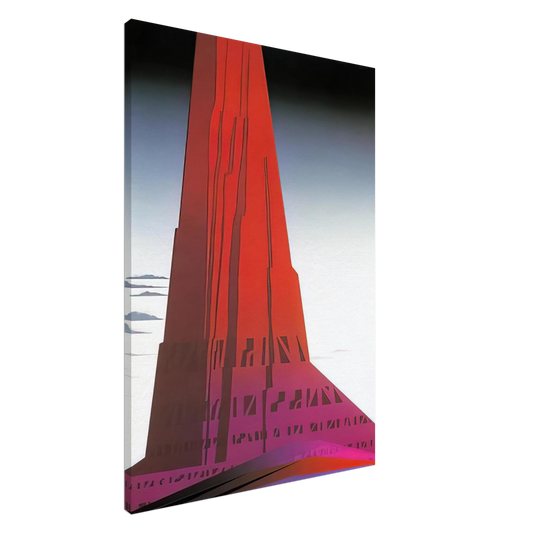 Eyvind Earle - Desert Skyscraper Canvas - 20x30 cm / 8x12 inches-canvas