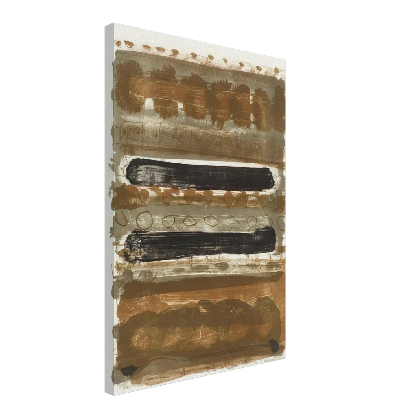 Patrick Heron - Grey and Brown Stripes - 1958 Canvas - 40x60 cm / 16x24 inches-canvas