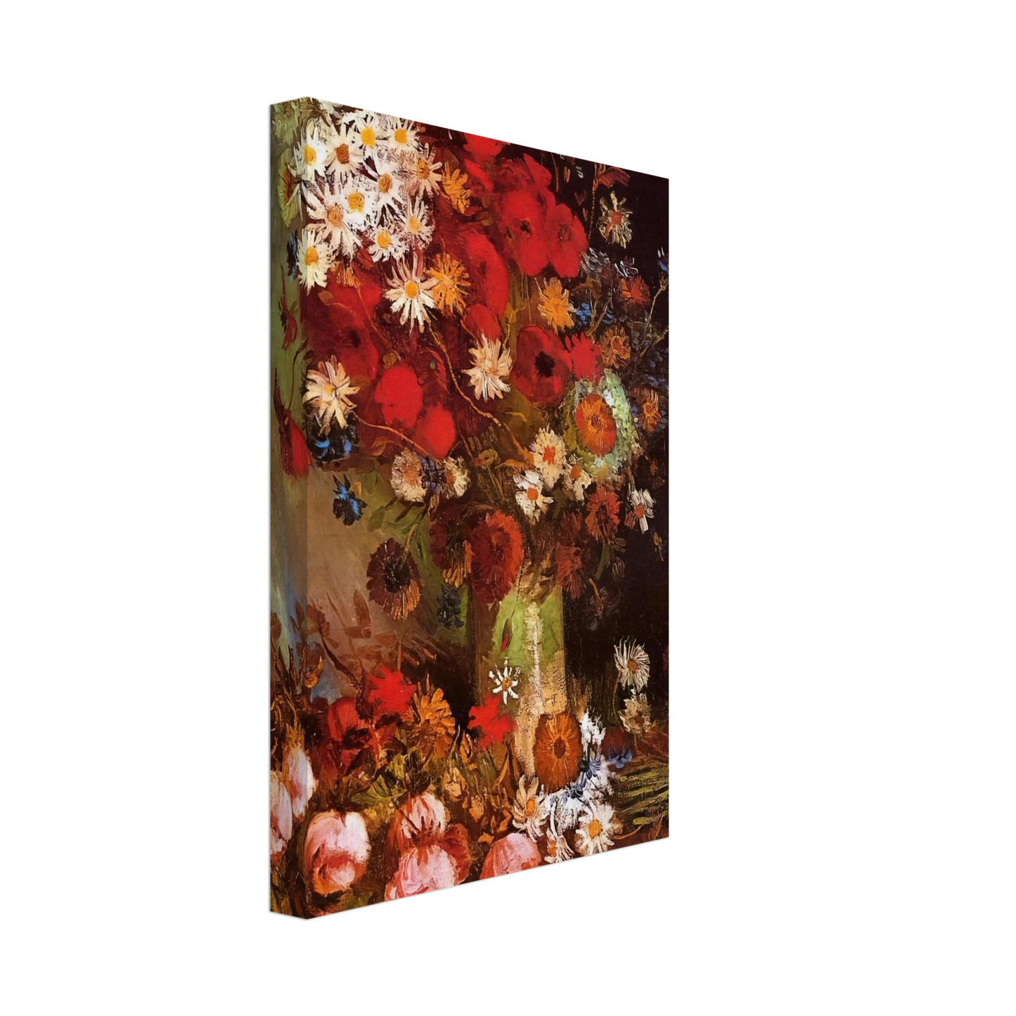 Vincent van Gogh - Vase with Poppies, Cornflowers, Peonies and Chrysanthemums Canvas - 40x60 cm / 16x24 inches-canvas