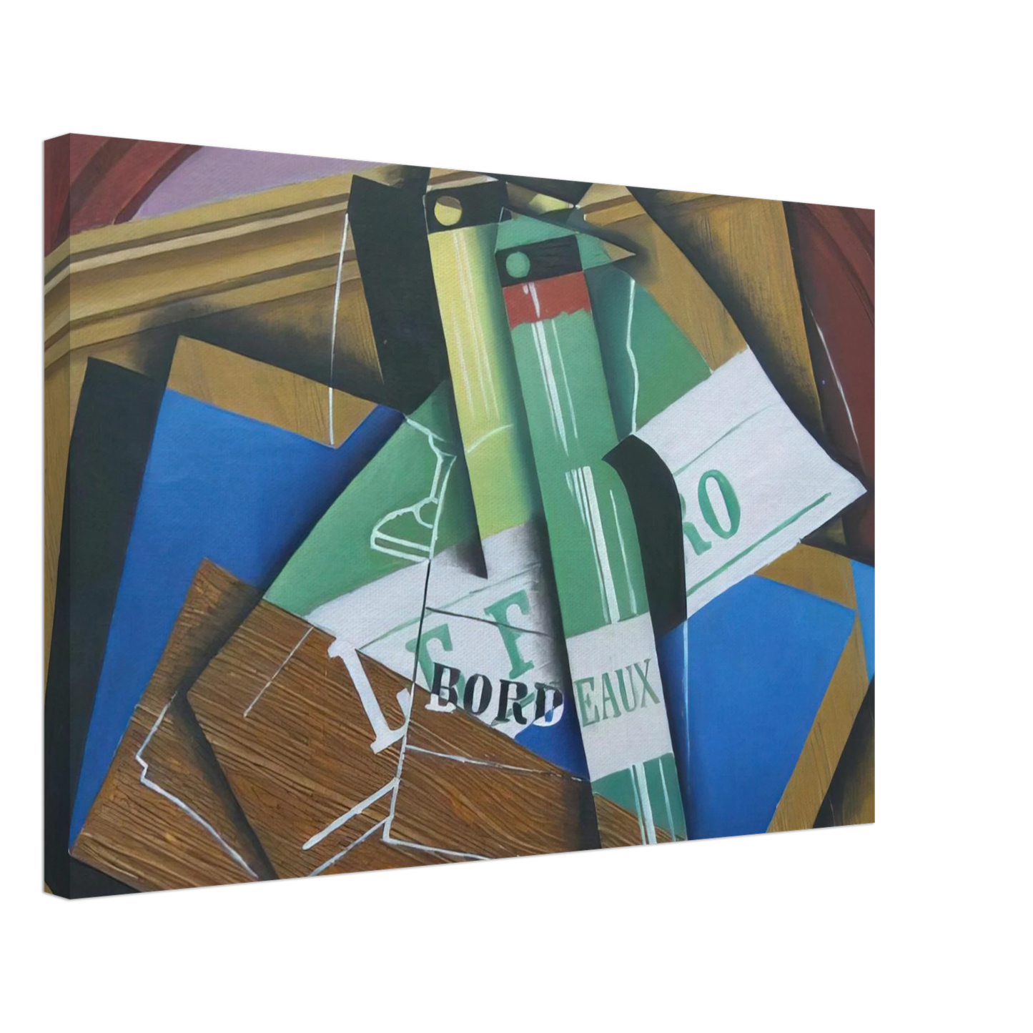 Juan Gris - THE BORDEAUX BOTTLE 1915 Canvas - 40x60 cm / 16x24 inches-canvas