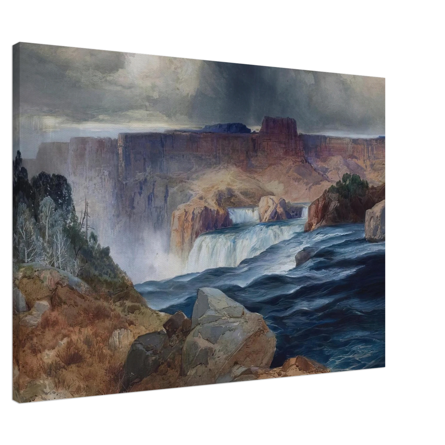 Thomas Moran - Shoshone Falls, Snake River, Idaho Canvas - 20x30 cm / 8x12 inches-canvas