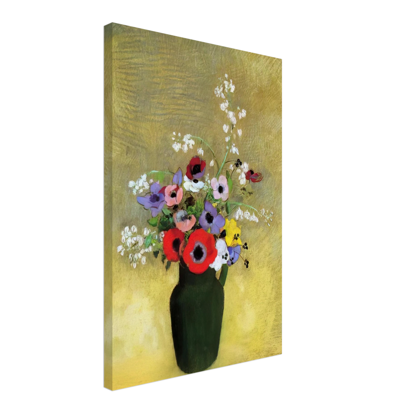 Odilon Redon - FLOWERS IN A GREEN PITCHER Canvas - 70x100 cm / 28x40 inches-canvas