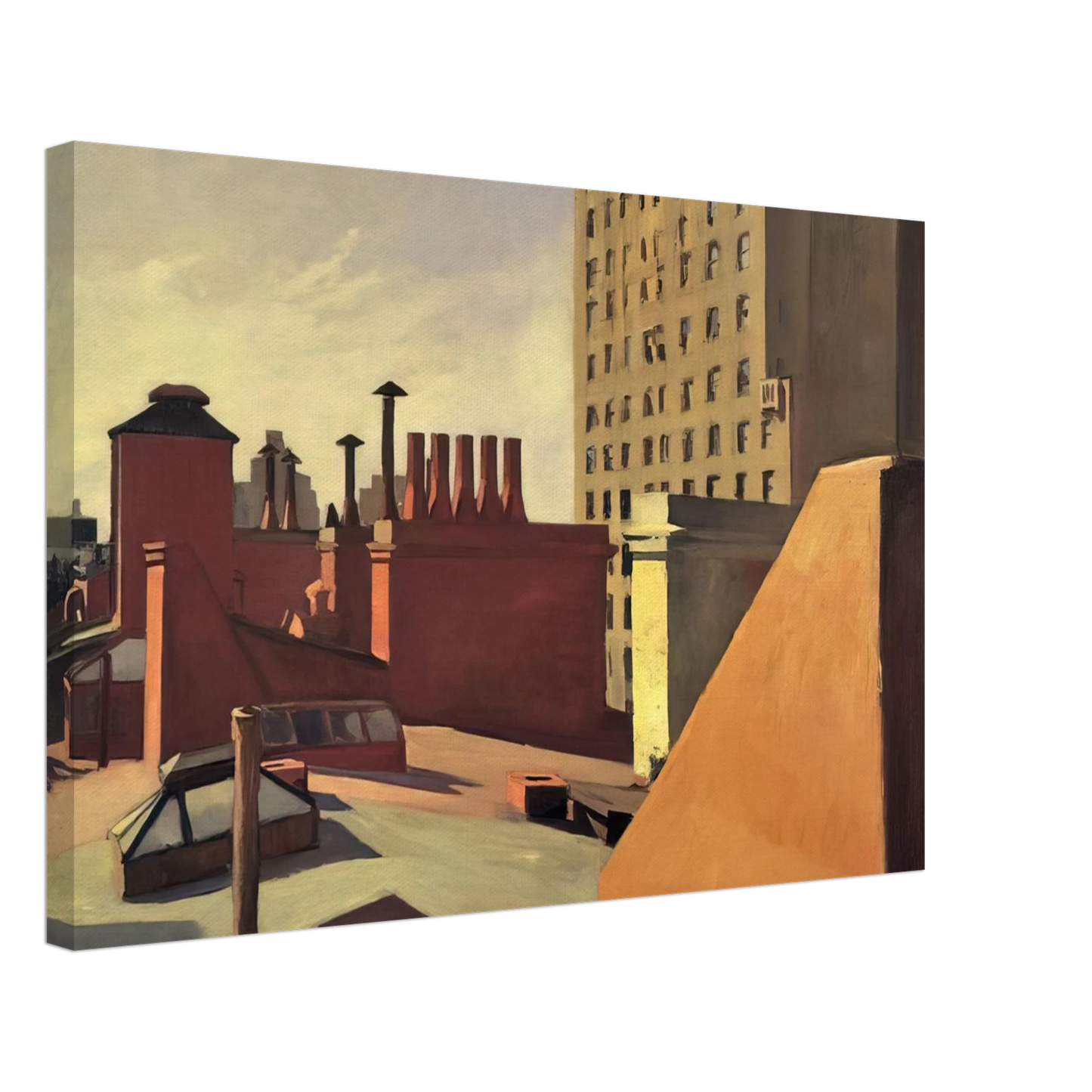 Edward Hopper - City Roofs Canvas - 40x60 cm / 16x24 inches-canvas
