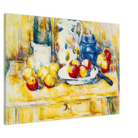 Paul Cezanne - Still Life with Apples, a Bottle and a Milk Pot Canvas - 20x30 cm / 8x12 inches-canvas