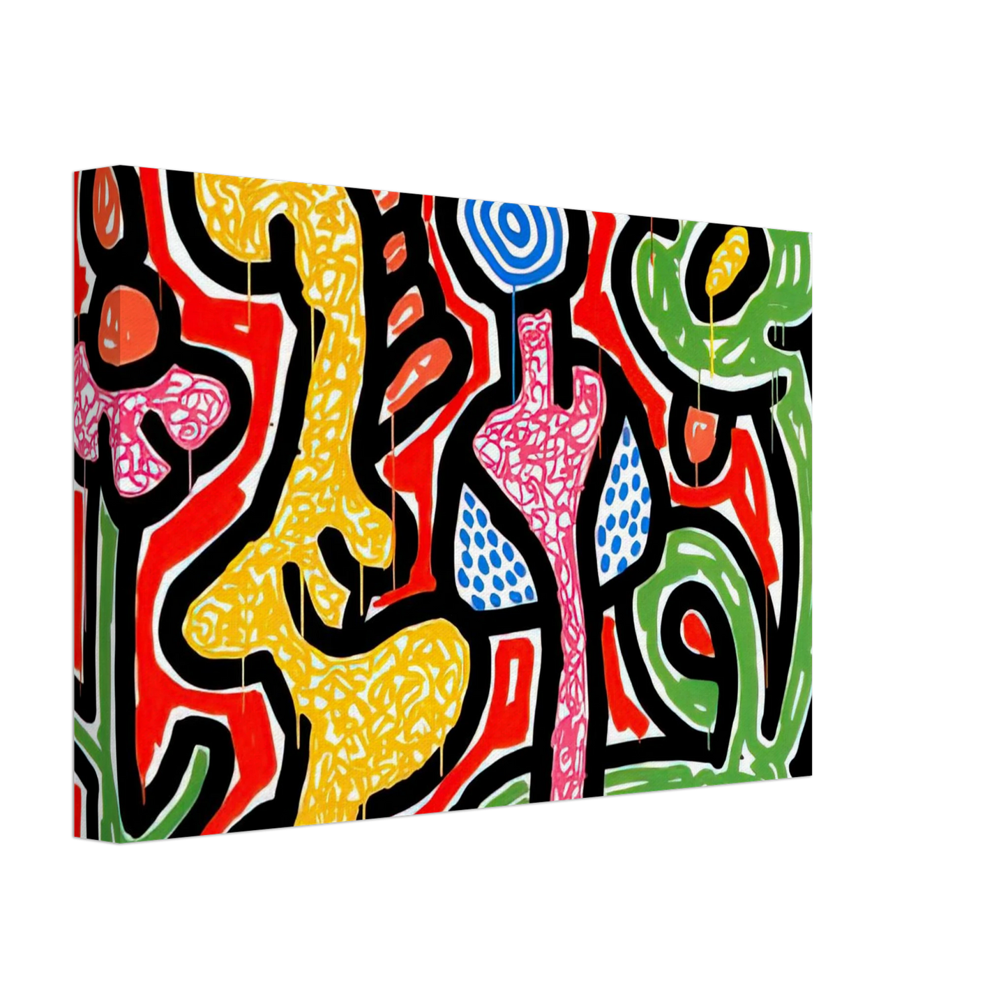 Keith Haring - FLOWERS IV 1990 Canvas - 70x100 cm / 28x40 inches-canvas