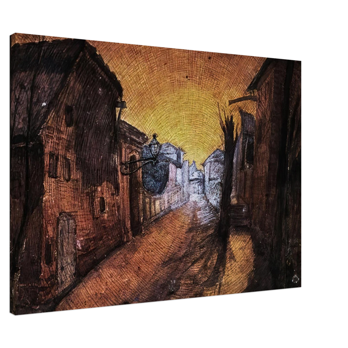 Carlo Carra - LA STRADA DI CASA 1900 Canvas - 20x30 cm / 8x12 inches-canvas