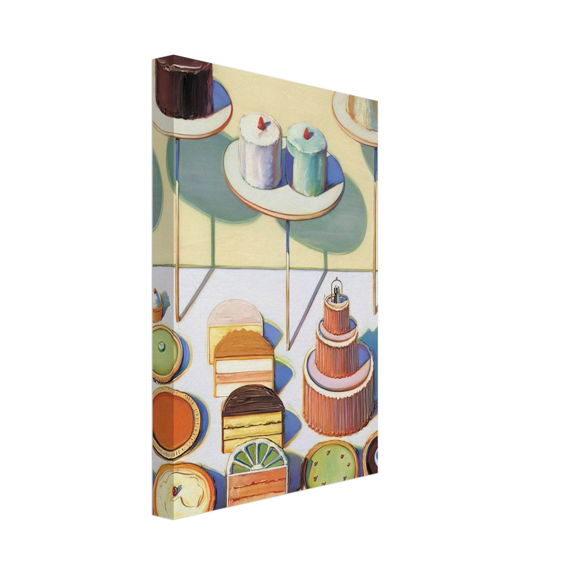 Wayne Thiebaud - Cakes and Pies - 1995 Canvas - 40x60 cm / 16x24 inches-canvas