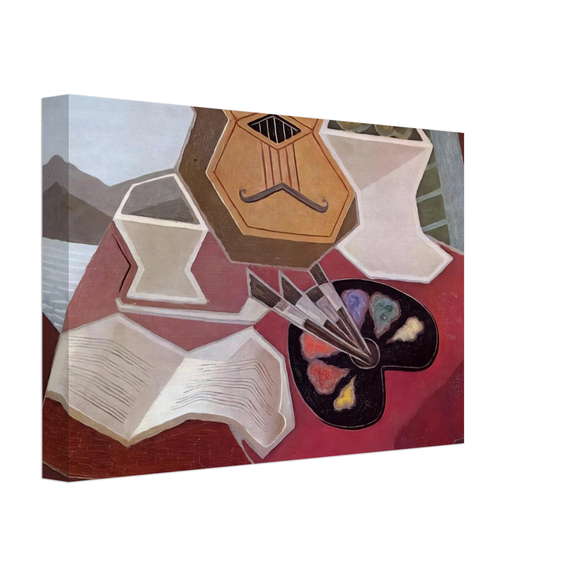 Juan Gris - TABLE OVERLOOKING THE SEA 1925 Canvas - 70x100 cm / 28x40 inches-canvas