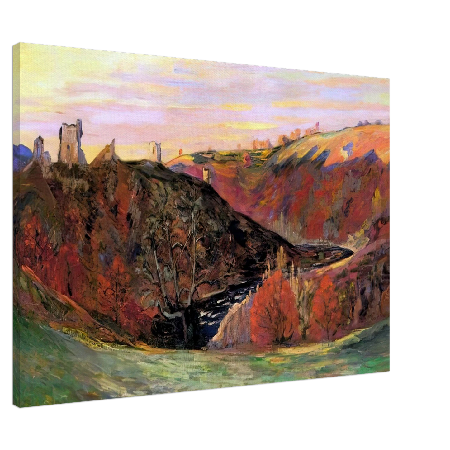 Armand Guillaumin - Sunset in Creuse - 1898 Canvas - 20x30 cm / 8x12 inches-canvas