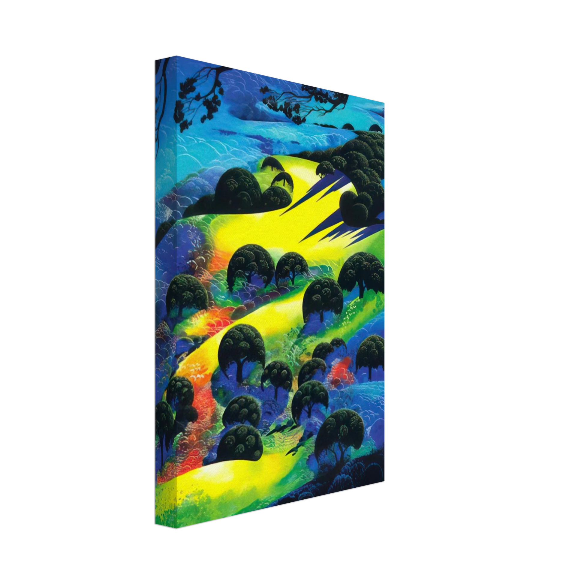 Eyvind Earle - Fading Sunset Flame Canvas - 40x60 cm / 16x24 inches-canvas