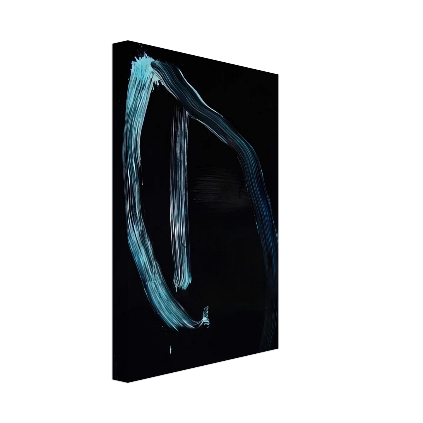 Jiro Yoshihara - Blue Calligraphic Lines on Dark Blue - 1963 Canvas - 40x60 cm / 16x24 inches-canvas