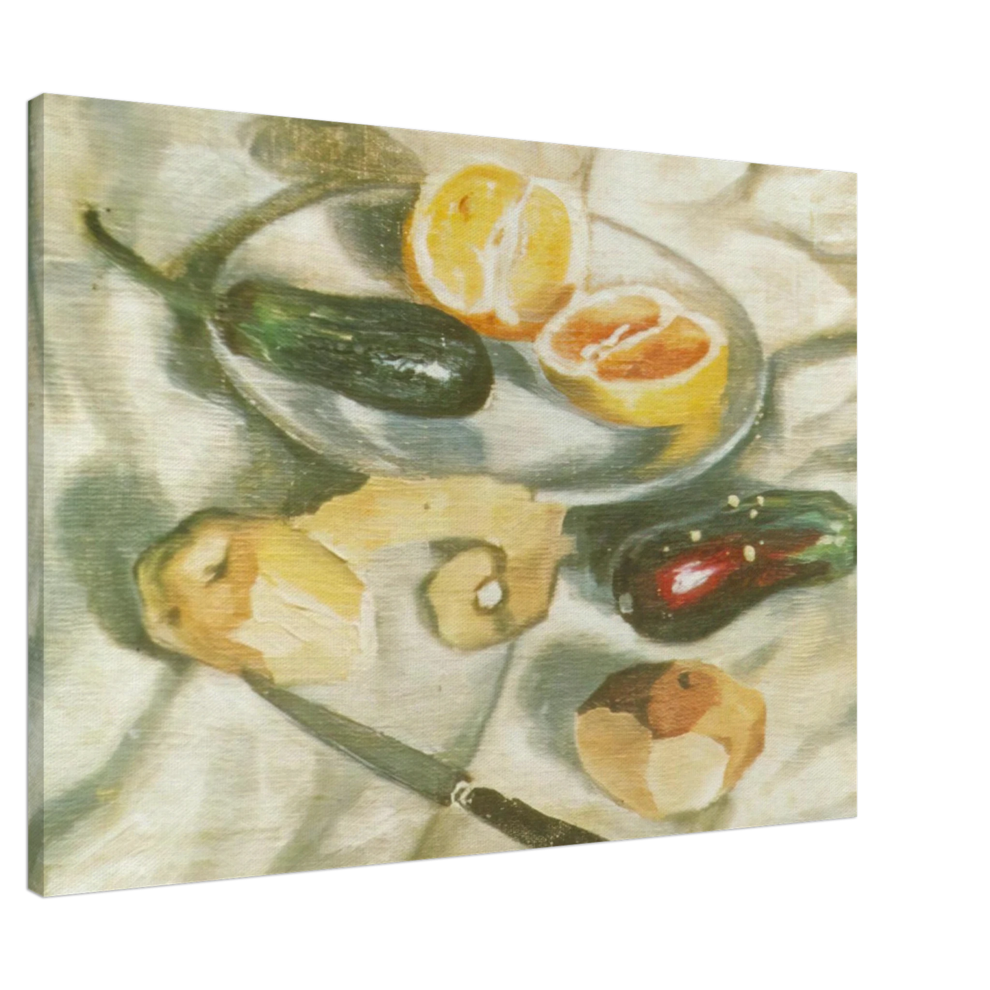 Salvador Dali - STILL LIFE WITH AUBERGINES Canvas - 20x30 cm / 8x12 inches-canvas