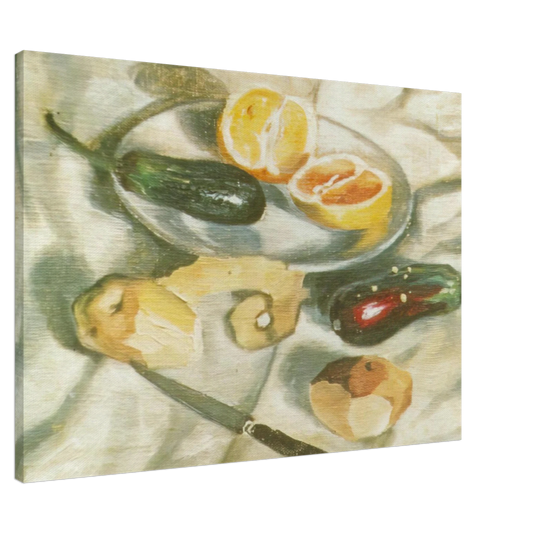 Salvador Dali - STILL LIFE WITH AUBERGINES Canvas - 20x30 cm / 8x12 inches-canvas