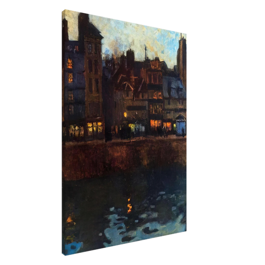 Raoul Dufy - PIER OF LE HAVRE IN THE EVENING 1901 Canvas - 20x30 cm / 8x12 inches-canvas