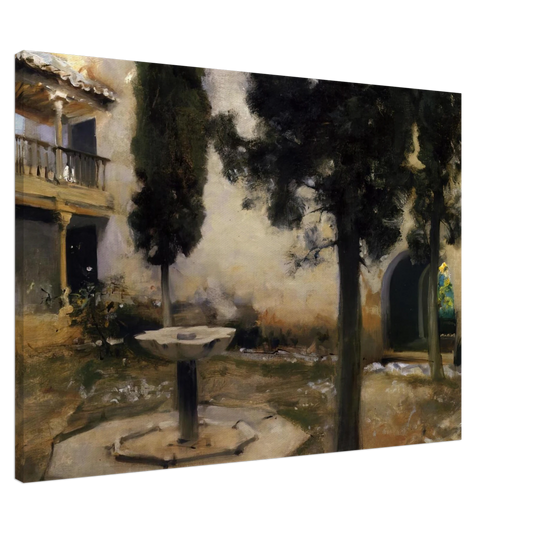 John Singer Sargent - Alhambra, Patio de la Reja Canvas - 20x30 cm / 8x12 inches-canvas