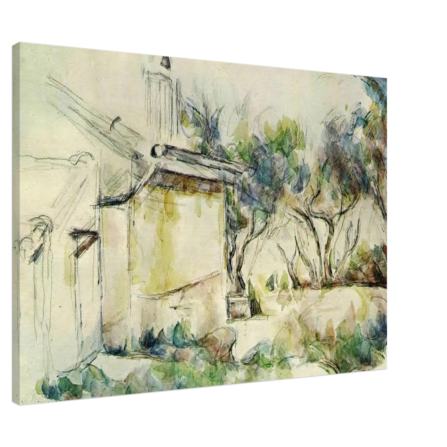 Paul Cezanne - Jourdan's Cottage Canvas - 20x30 cm / 8x12 inches-canvas