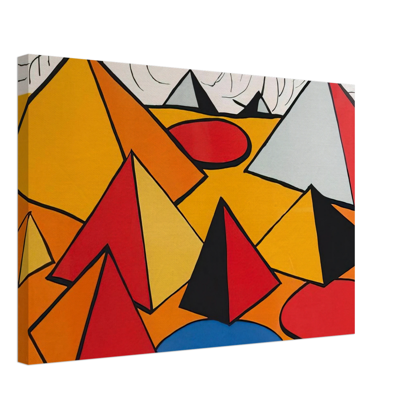 Alexander Calder - PRYAMIDS AND CLOUDS 1970 Canvas - 40x60 cm / 16x24 inches-canvas