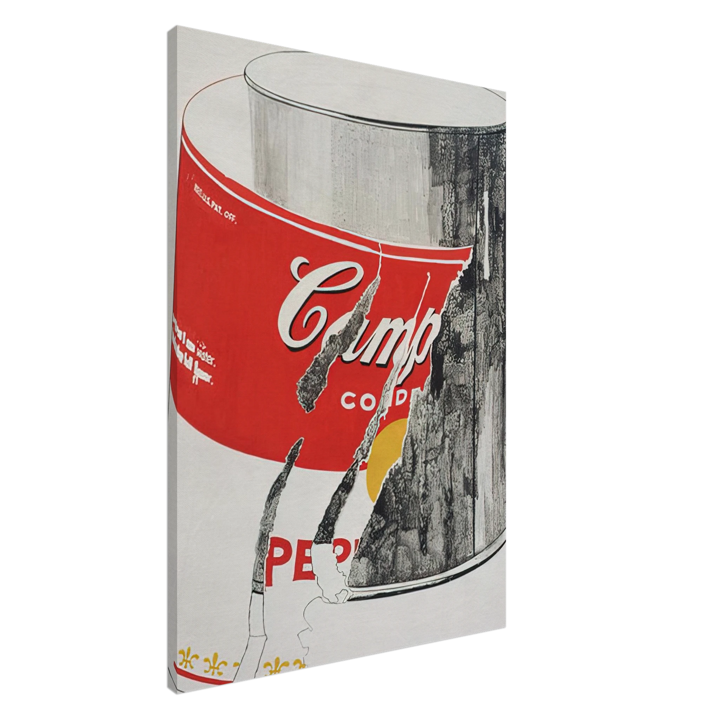 Andy Warhol - Big Torn Campbell's Soup Can  Pepper Pot  Canvas - 20x30 cm / 8x12 inches-canvas