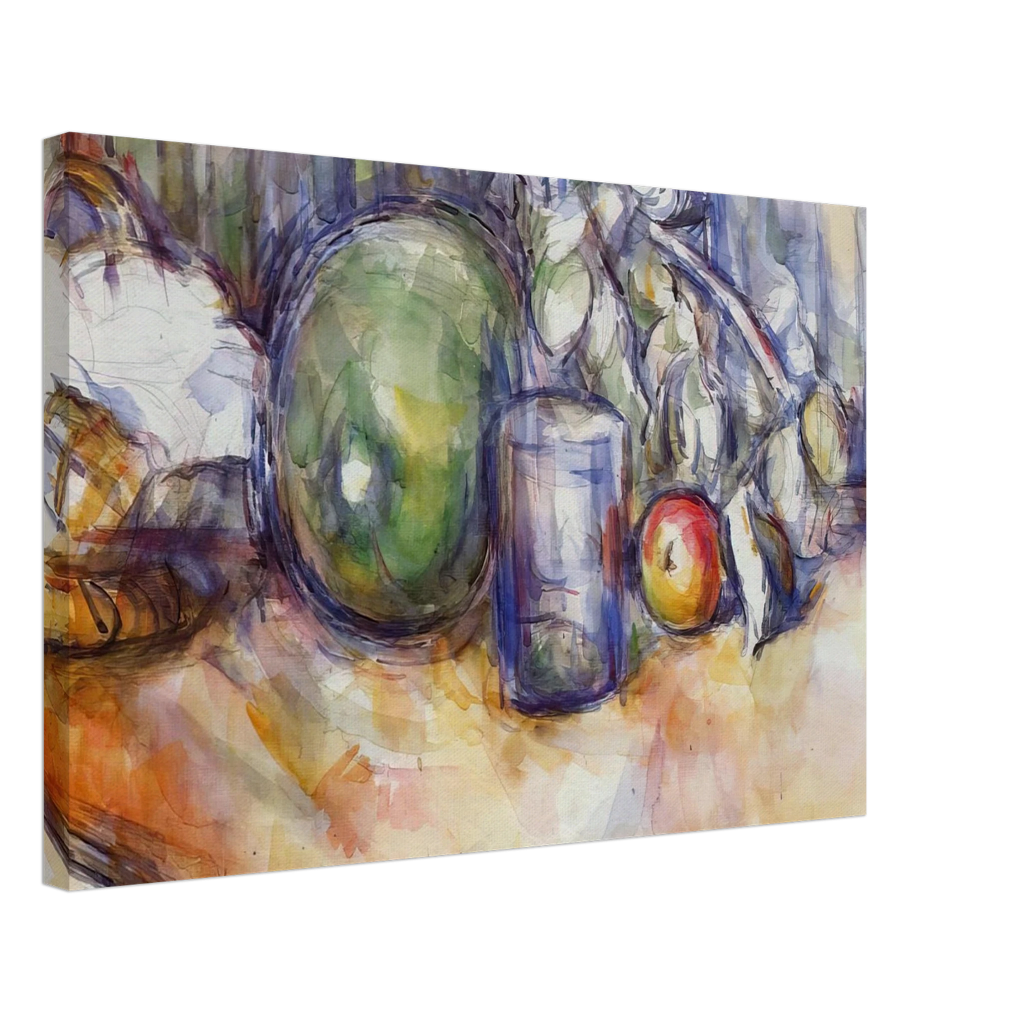 Paul Cezanne - Still Life with Green Melon Canvas - 70x100 cm / 28x40 inches-canvas