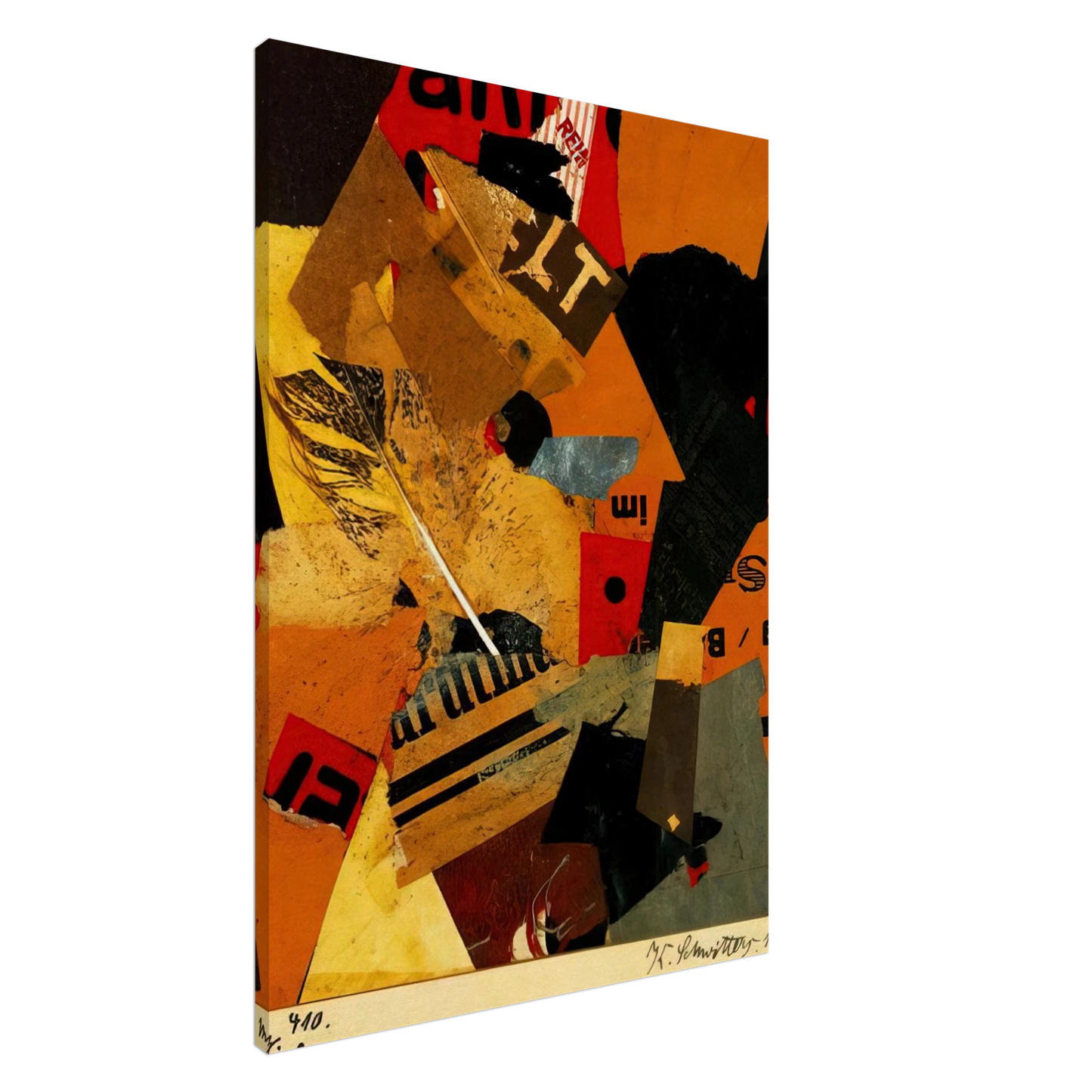 Kurt Schwitters - SOMETHING OR OTHER 1922 Canvas - 20x30 cm / 8x12 inches-canvas