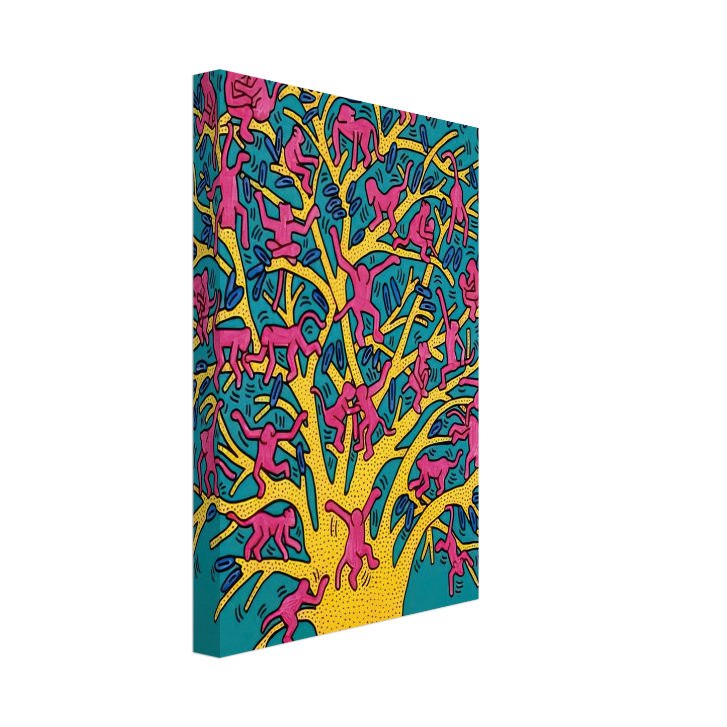 Keith Haring - THE TREE OF MONKEYS Canvas - 70x100 cm / 28x40 inches-canvas