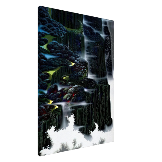 Eyvind Earle - Sea Cliffs Rising Canvas - 20x30 cm / 8x12 inches-canvas