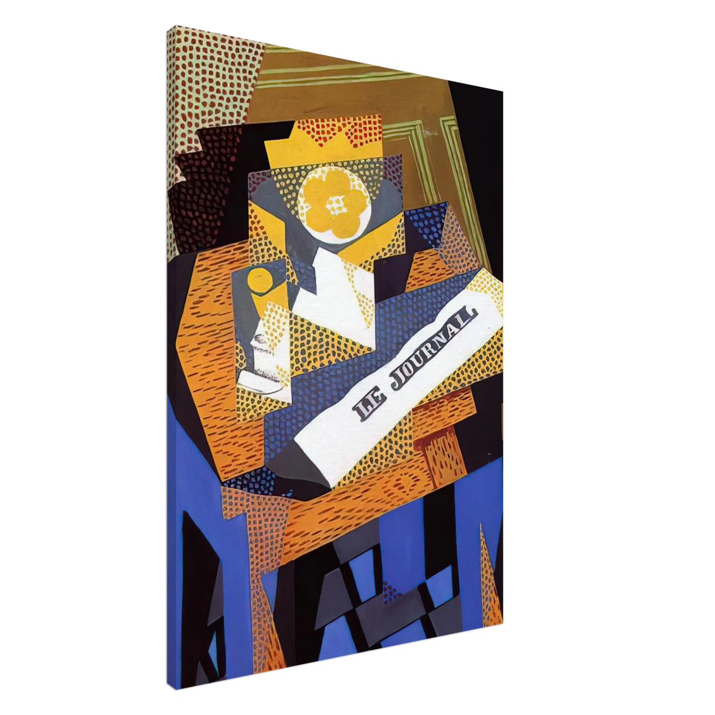 Juan Gris - NEWSPAPER AND FRUIT DISH 1916 Canvas - 20x30 cm / 8x12 inches-canvas