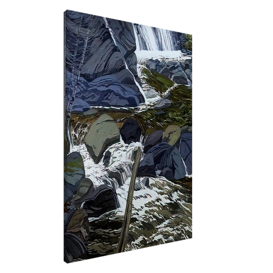 Neil Welliver - Base of Falls - 1989 Canvas - 20x30 cm / 8x12 inches-canvas