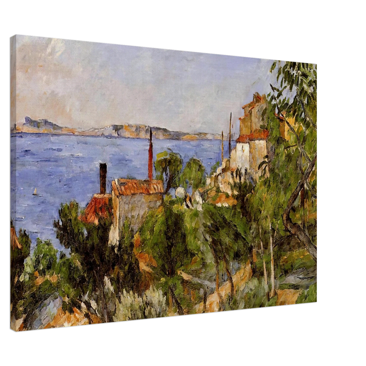 Paul Cezanne - Landscape. Study after Nature Canvas - 20x30 cm / 8x12 inches-canvas