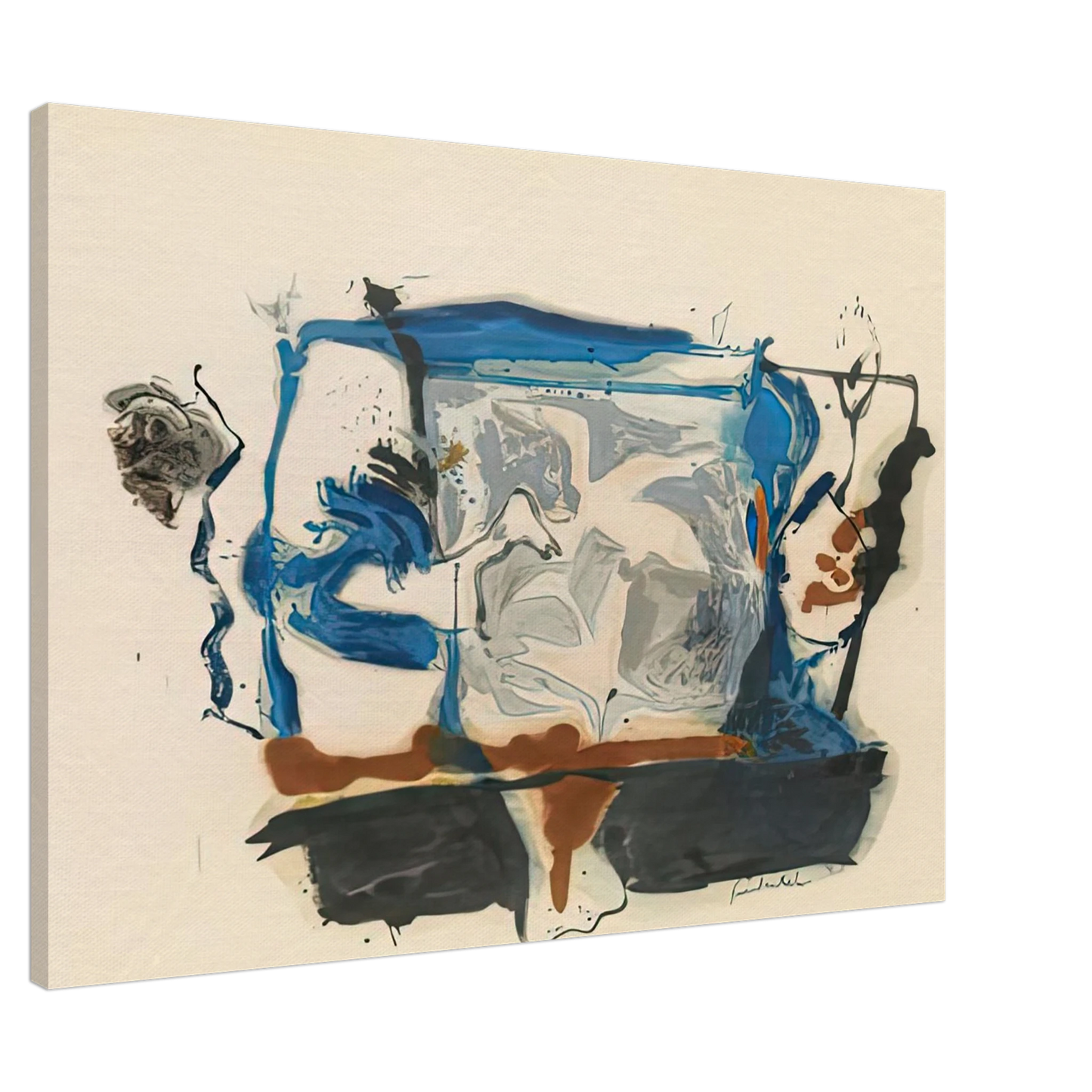 Helen Frankenthaler - Swan Lake II, 1961- Canvas - 20x30 cm / 8x12 inches-canvas