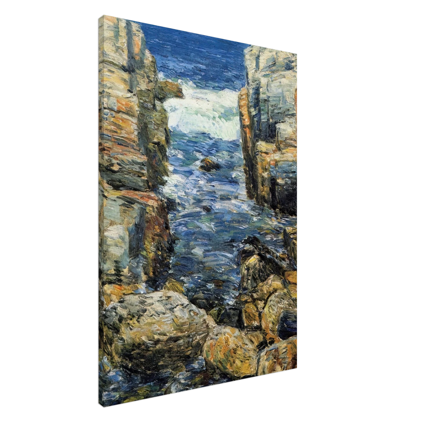 Childe Hassam - The South Gorge, Appledore, Isles of Shoals Canvas - 20x30 cm / 8x12 inches-canvas