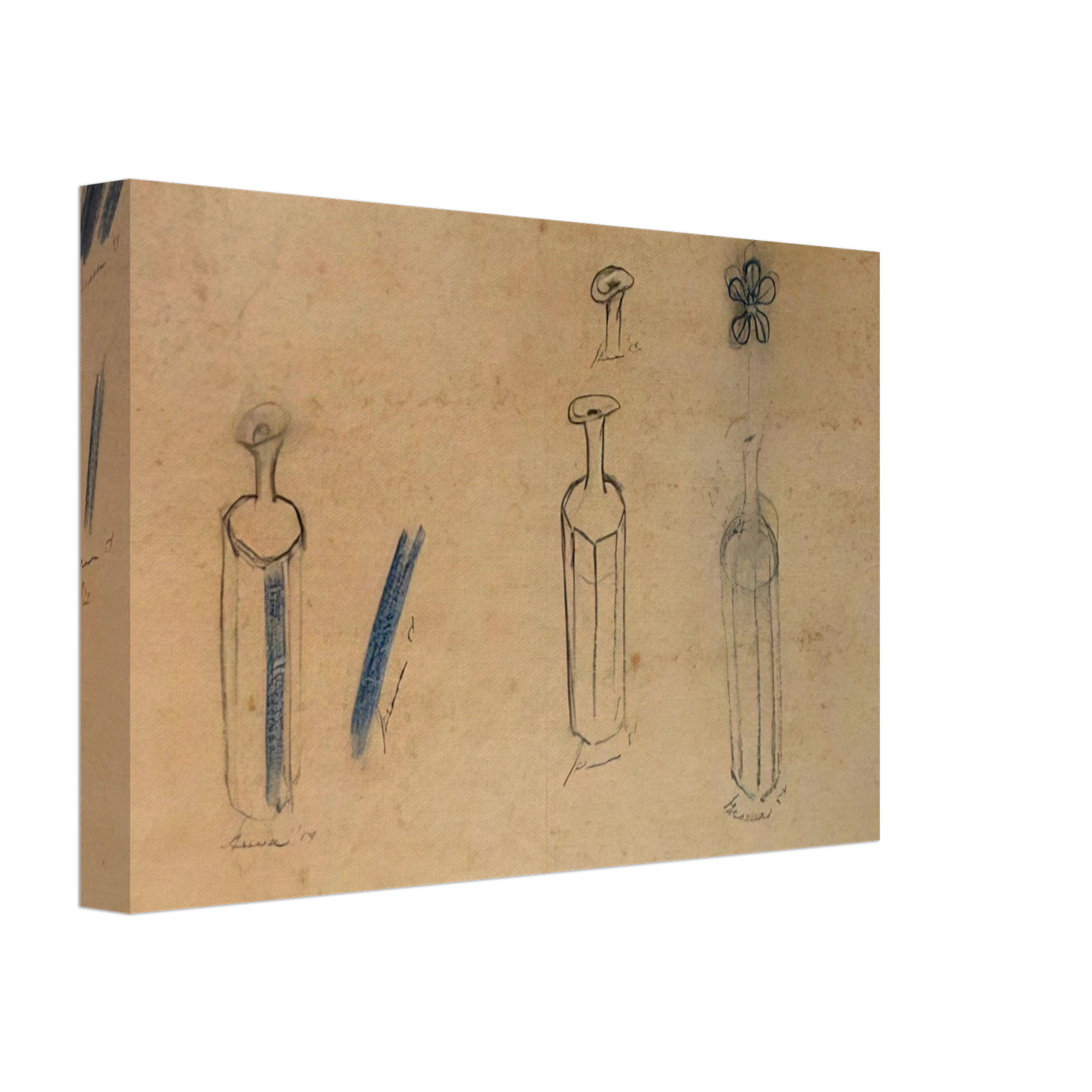 Morris Graves - Bottles and Flowers - 1956 Canvas - 70x100 cm / 28x40 inches-canvas