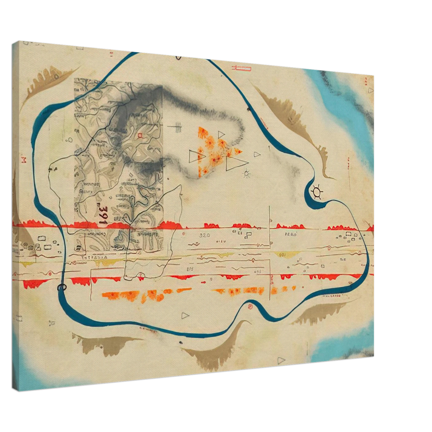 Bruno Munari - Cosmic Map - 1930 Canvas - 20x30 cm / 8x12 inches-canvas