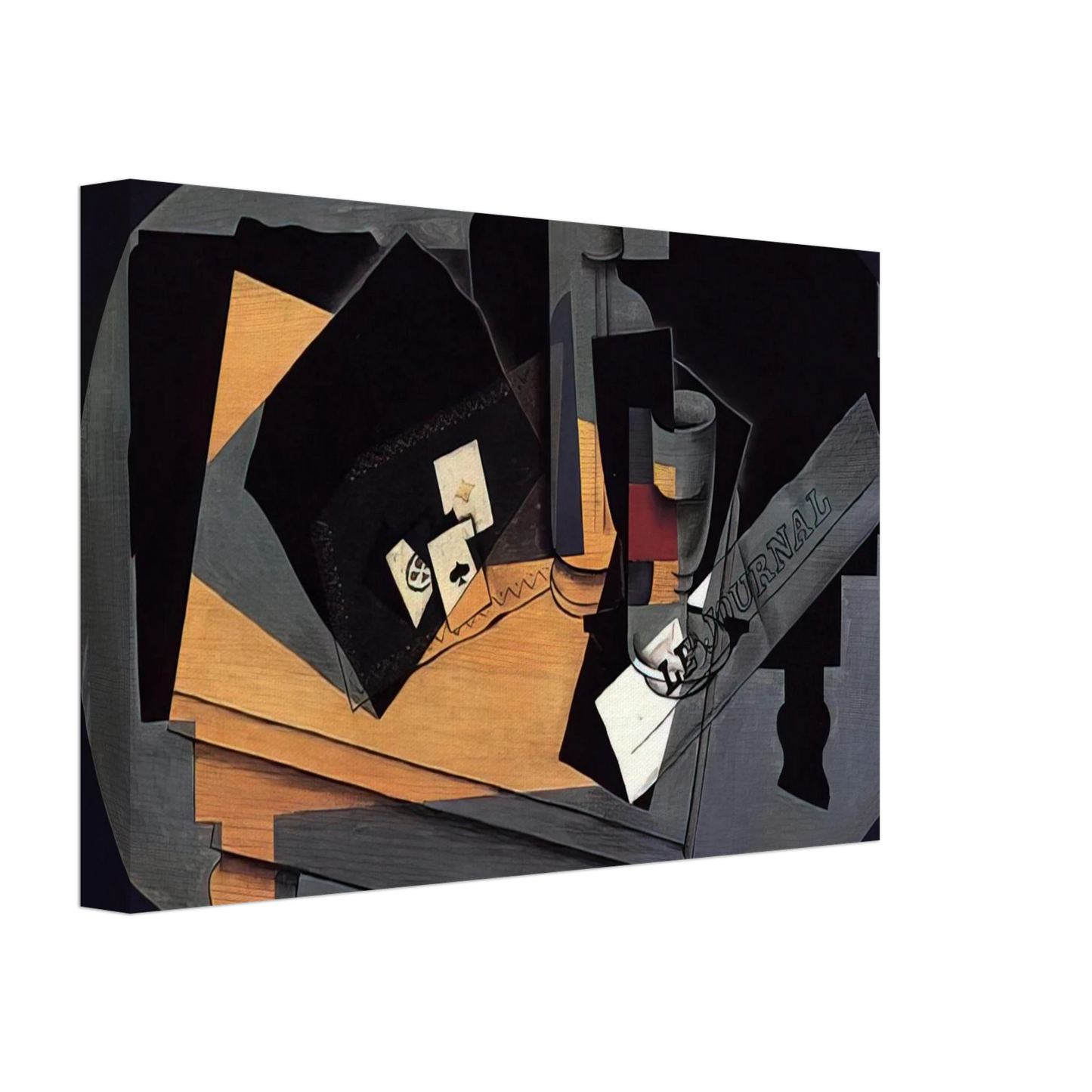 Juan Gris - PLAYING CARDS AND SIPHON 1916 Canvas - 40x60 cm / 16x24 inches-canvas