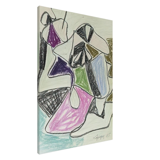 Charles Lapicque - La Rencontre - 1945 Canvas - 20x30 cm / 8x12 inches-canvas