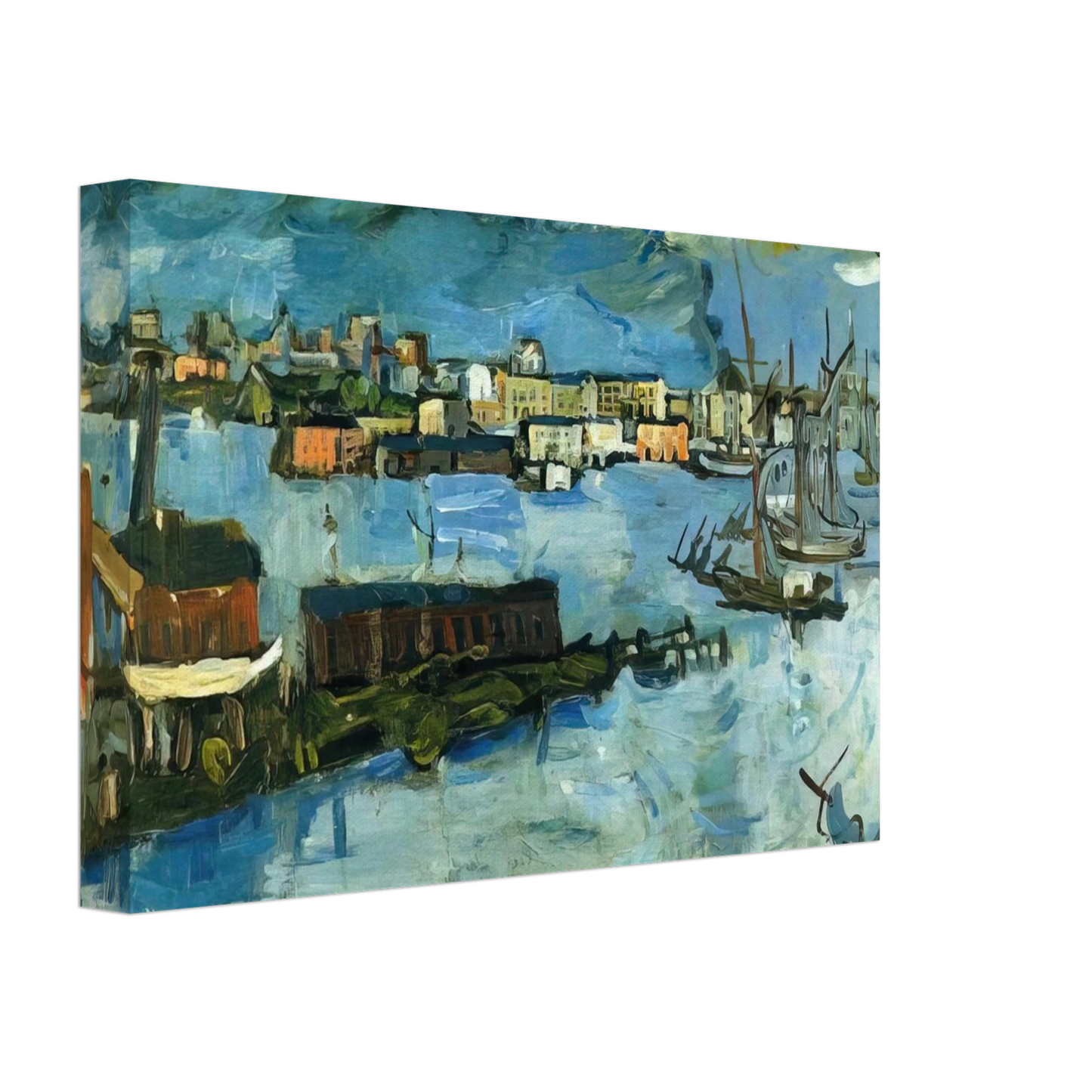 OSKAR KOKOSCHKA - STOCKHOLM HARBOUR Canvas - 70x100 cm / 28x40 inches-canvas