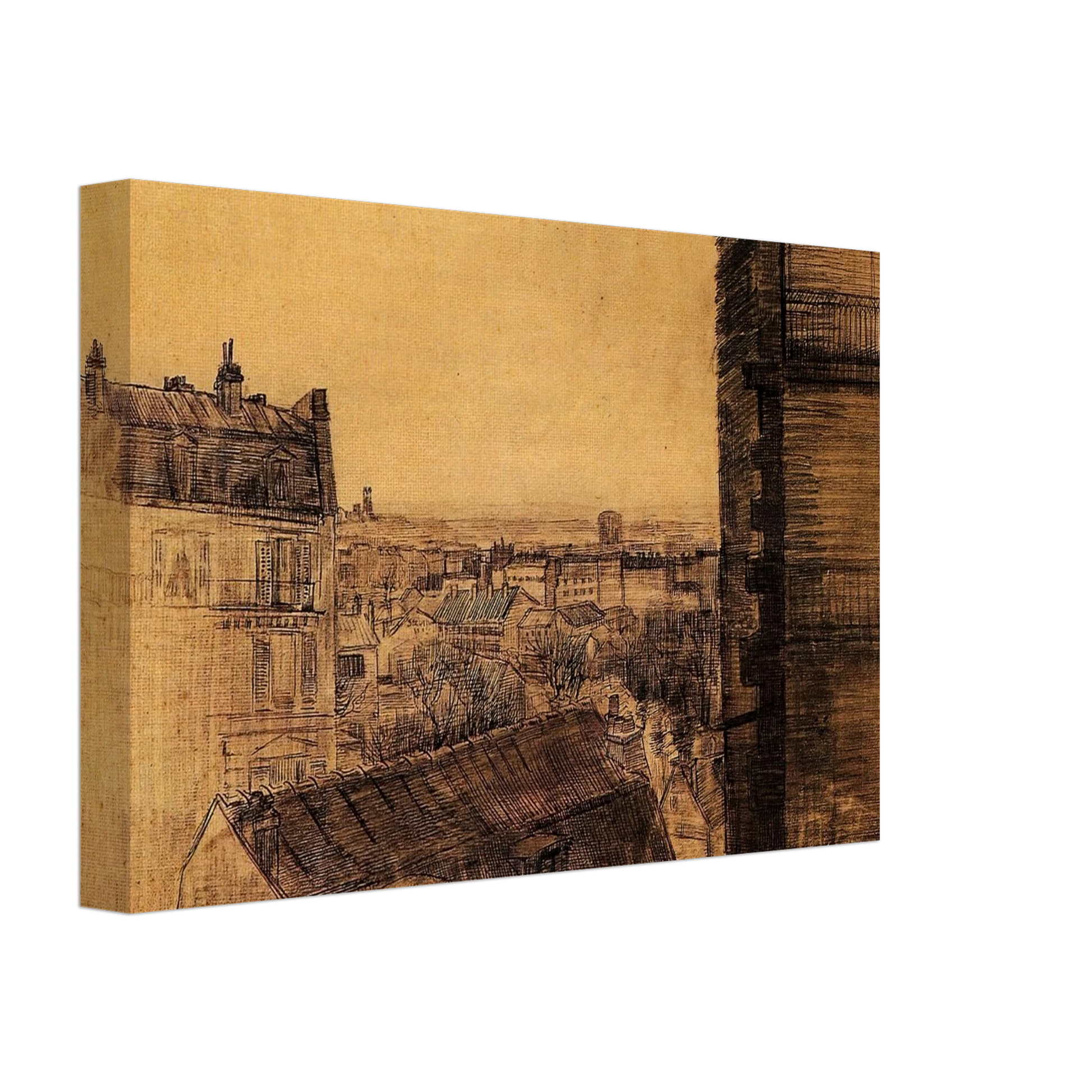 Vincent van Gogh - View from the Apartment in the Rue Lepic Canvas - 70x100 cm / 28x40 inches-canvas