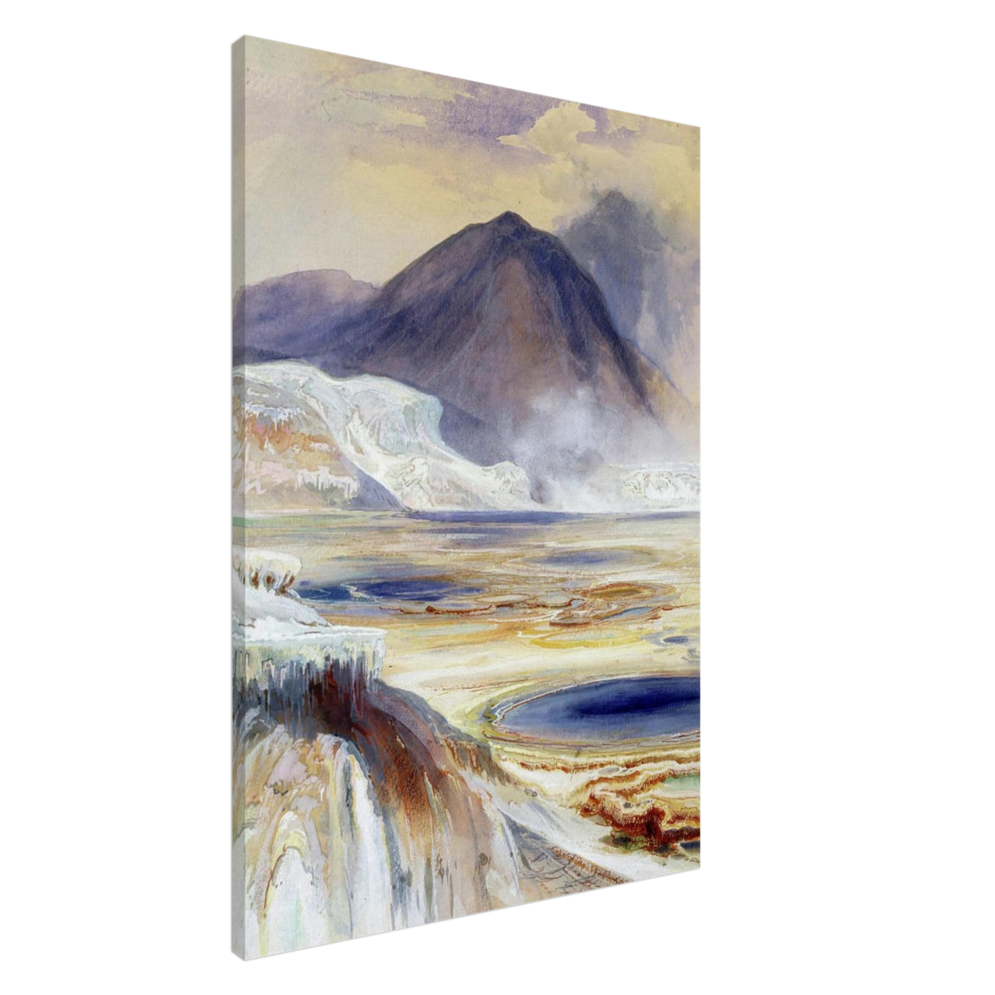 Thomas Moran - Mammoth Hot Springs Yellowstone Canvas - 20x30 cm / 8x12 inches-canvas
