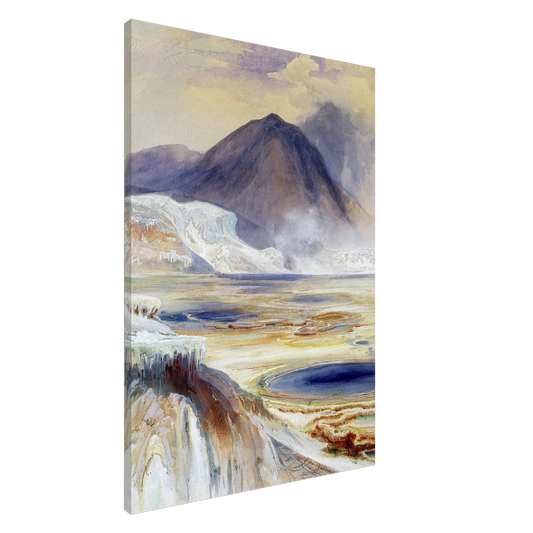 Thomas Moran - Mammoth Hot Springs Yellowstone Canvas - 20x30 cm / 8x12 inches-canvas