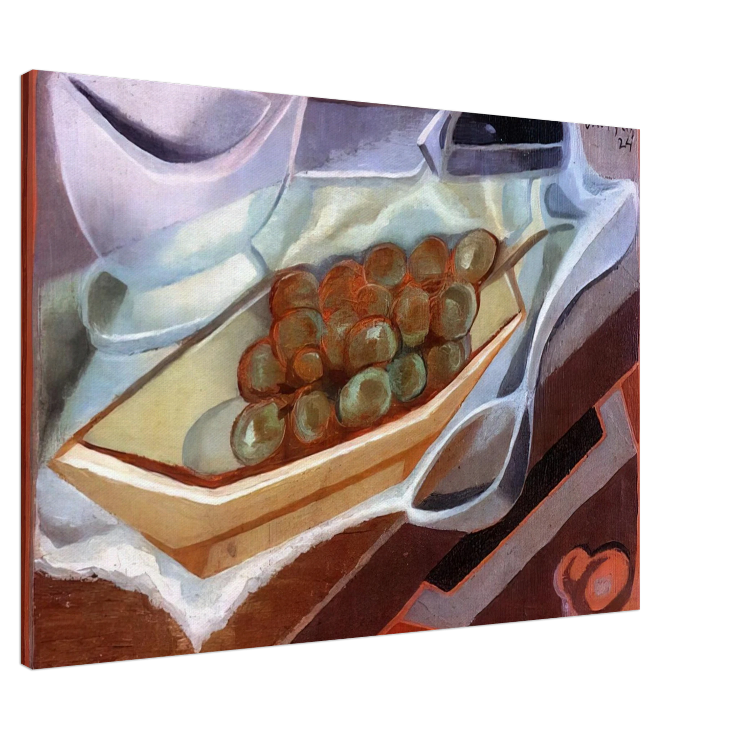 Juan Gris - THE BUNCH OF GRAPES 1924 Canvas - 20x30 cm / 8x12 inches-canvas